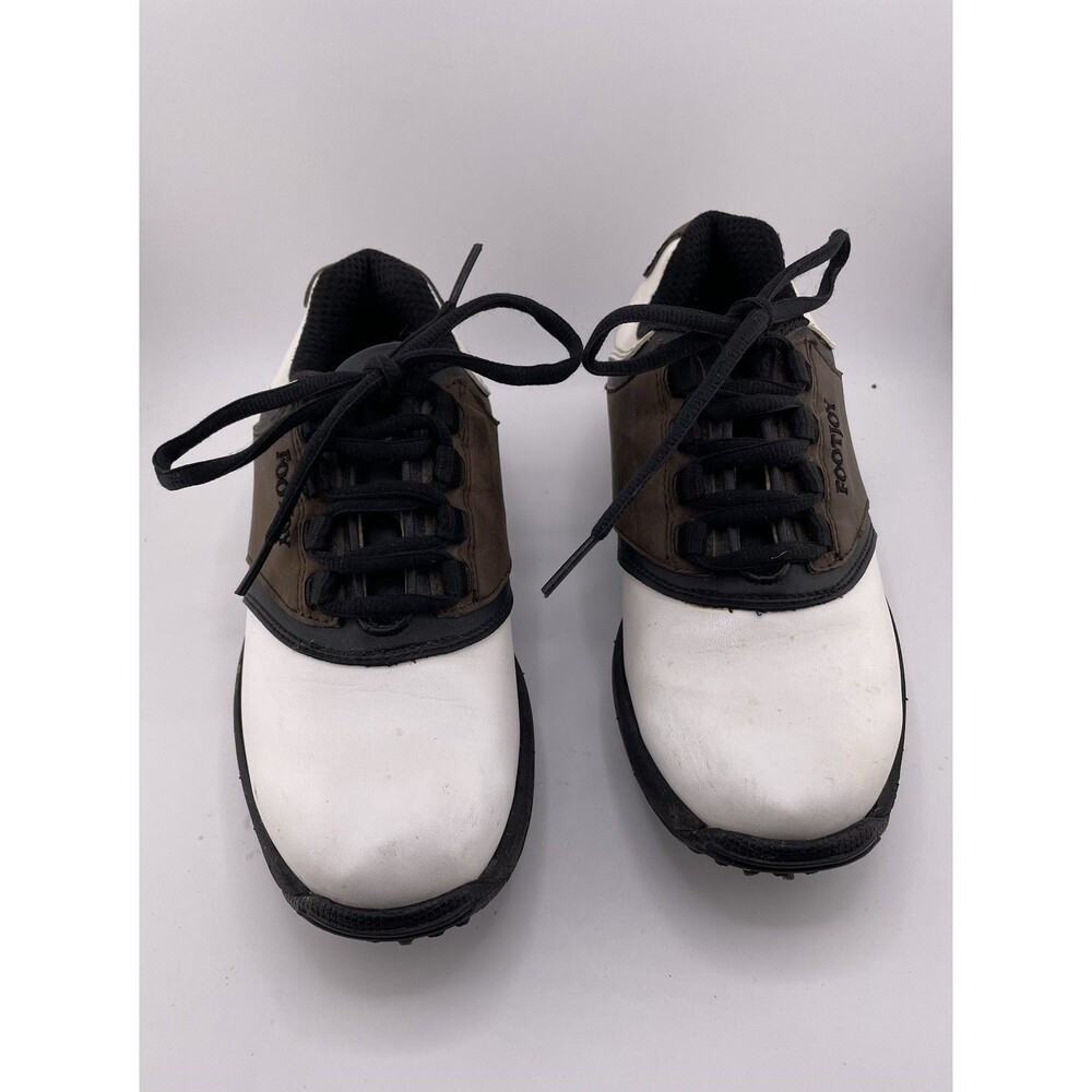 FootJoy Golf Shoes Boys Size 3M Black White Saddle Youth Junior #45020 Golfing